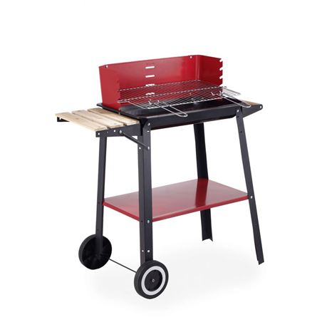BARBACOA PORTATIL RECTANGULAR 81X41CM CON RUEDAS ALGON - BY01010578220.