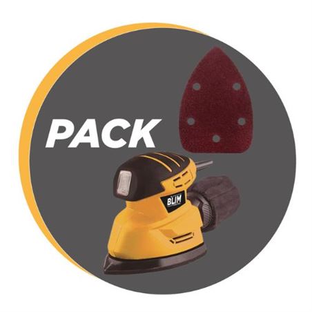 PACK LIJADORA ORBITAL 130W + JUEGO DE 40 LIJAS BLIM - PACKBLIM7
