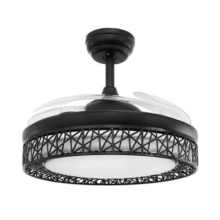 VENTILADOR DE TECHO CON LUZ Y ASPAS RETRACTILES NEGRO JOCCA - 2337-1
