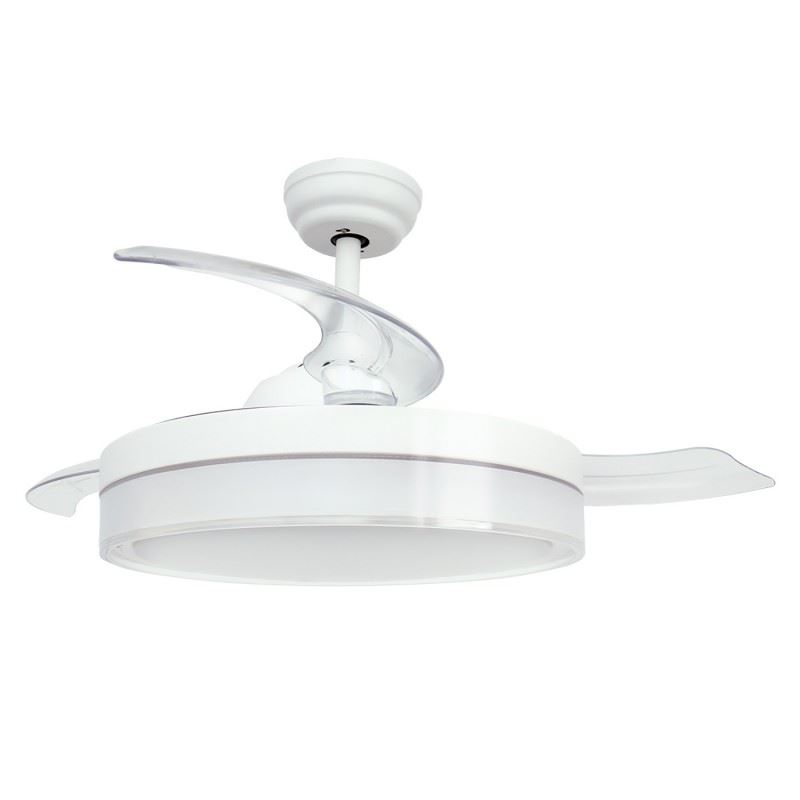 VENTILADOR DE TECHO CON LUZ Y ASPAS RETRACTILES BLANCO JOCCA - 2336
