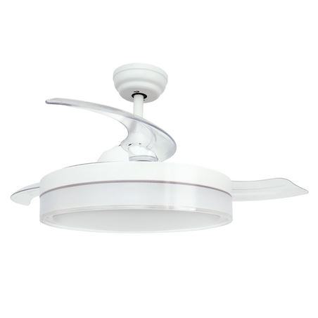 VENTILADOR DE TECHO CON LUZ Y ASPAS RETRACTILES BLANCO JOCCA - 2336