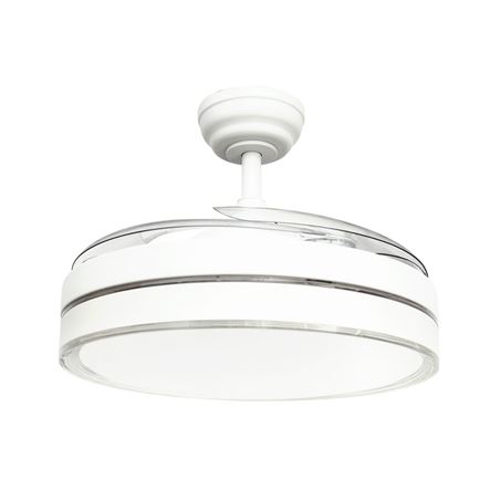 VENTILADOR DE TECHO CON LUZ Y ASPAS RETRACTILES BLANCO JOCCA - 2336-1