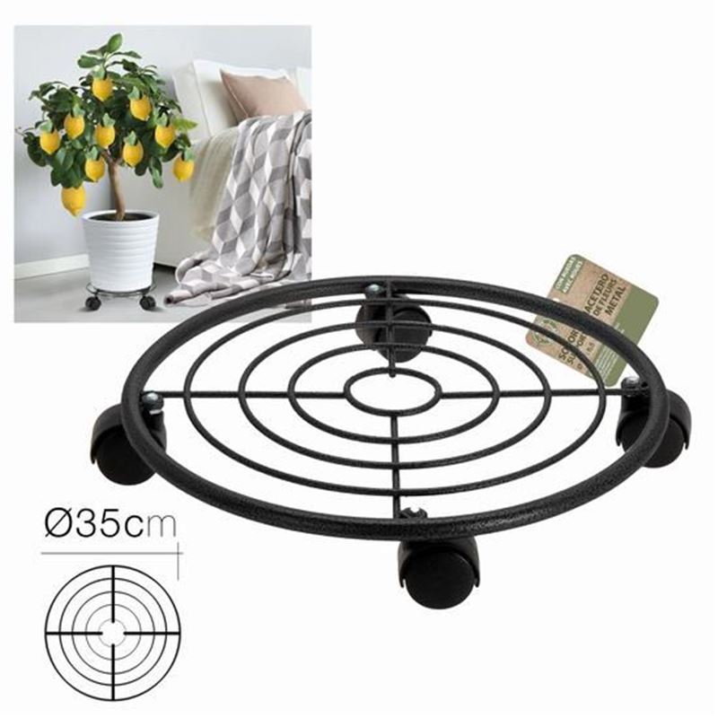 SOPORTE PARA MACETAS CON RUEDAS 35CM DIAMETRO - 27999
