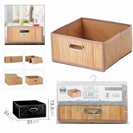 CESTA DE ALMACENAJE BAMBU 31X31X15 - 23884
