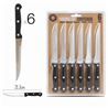 PACK 6 CUCHILLOS 21.3CM MANGO DE MADERA - 15382