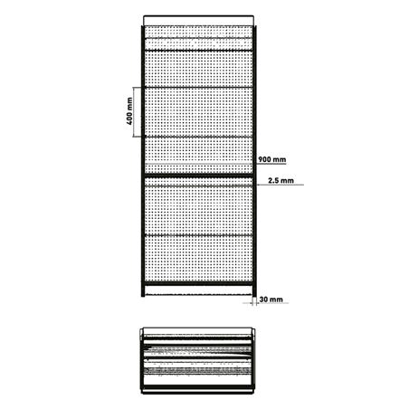 ESTANTERIA / EXPOSITOR DISPLAY 900X450X2200 COLOR NEGRO - CR1207-6