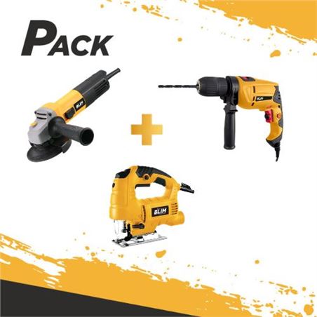 PACK TALADRO 500W + RADIAL 115-125MM 800W + CALADORA 850W BLIM - PACKBLIM3-1