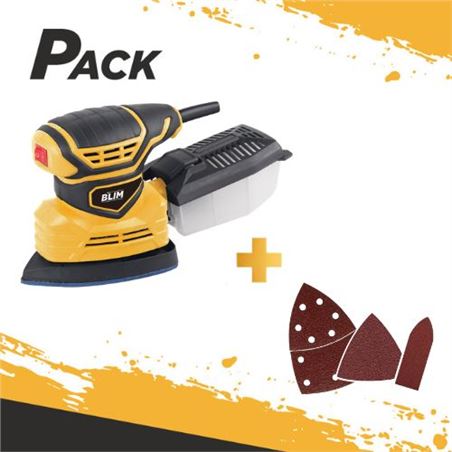 PACK LIJADORA MULTIFUNCIÓN 180W + JUEGO DE 36 LIJAS BLIM - PACKBLIM5-1