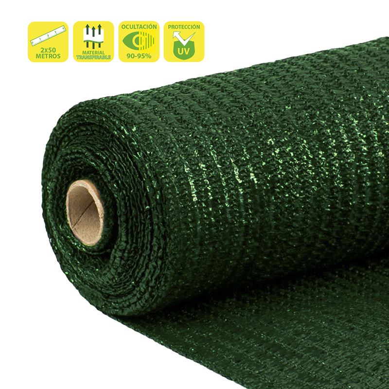 MALLA DE SOMBREO VERDE OSCURO 2X50 METROS SUNGARDEN - SG0138