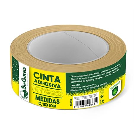 CINTA ADHESIVA PARA INSTALACIÓN CÉSPED ARTIFICIAL 0.05X10M SUNGARDEN - SG0142