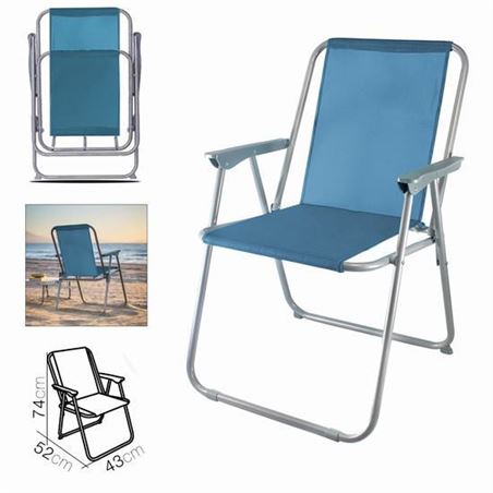 SILLA DE PLAYA PLEGABLE 52X43X74 AZUL PETROLEO - 11140