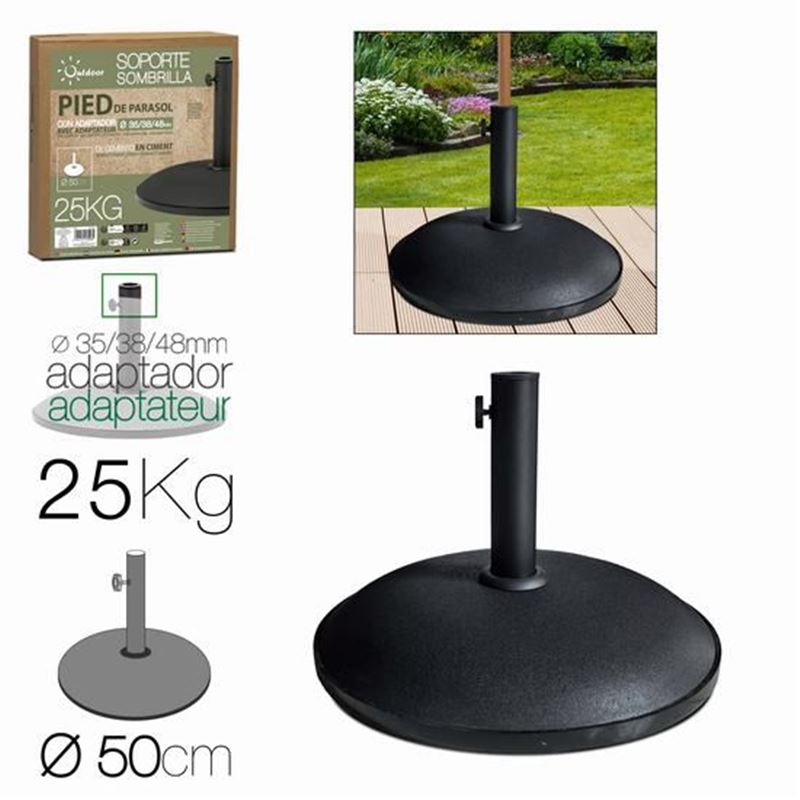 SOPORTE PARA SOMBRILLA CEMENTO NEGRO 25 kg - 23908