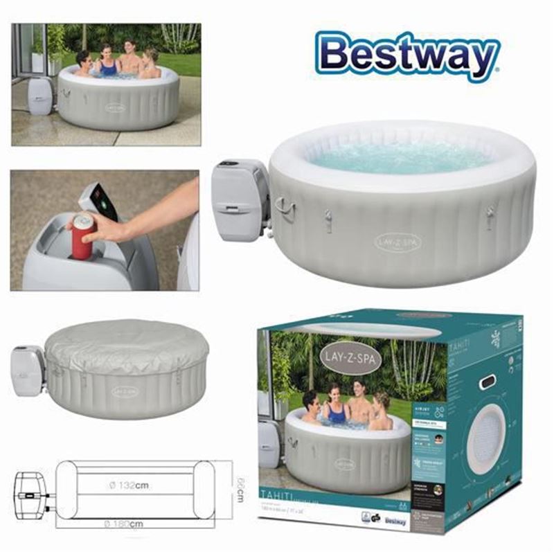 SPA TAHITI 180X180X66CM 4-6 PERSONAS BESTWAY - 60007