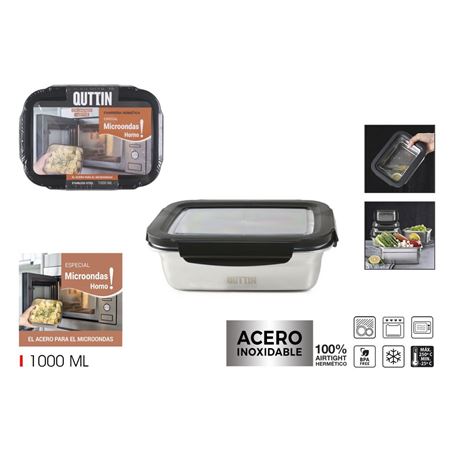 TUPPER ACERO INOXIDABLE 1 LITRO APTO MICROONDAS QUTTIN - BQ01032873611