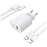 CARGADOR USB-A Y USB-C 20W+18W CON CABLE TIPO C CE02 XO - XOCE02ATC