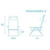 SILLA PLEGABLE 5 POSICIONES ALUMINIO 65.5X44X82CM - 10242-2