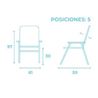 SILLA PLEGABLE 5 POSICIONES ALUMINIO 59X61X97 CON ASA - 10315-1