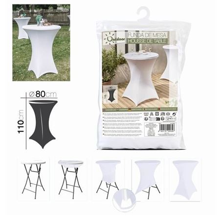FUNDA PARA MESA DE RESINA TIPO COCTEL D80XH110CM BLANCA - 00032