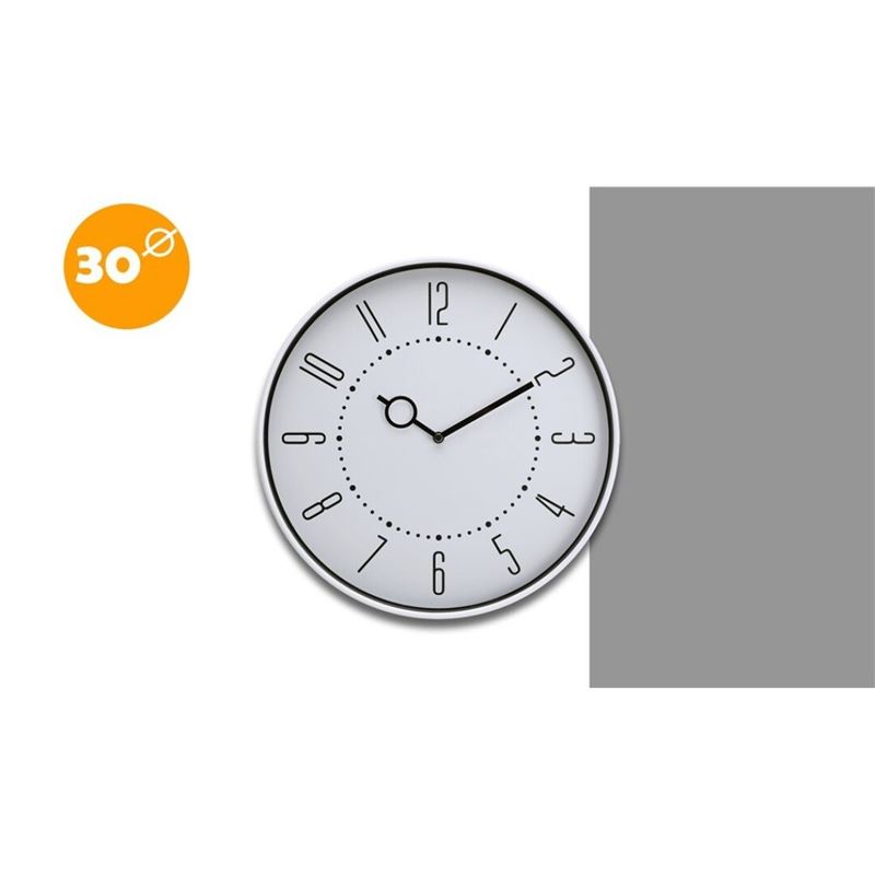 RELOJ DE PARED CLASICO REDONDO BLANCO 30CM - 07123