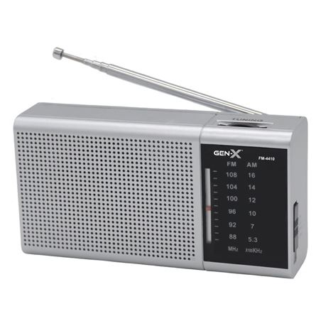 RADIO PORTATIL AM/FM DIAL CLASICO PLATA GEN-X - FM4410PT