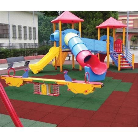 BALDOSA DE CAUCHO ANTITRAUMA 400X400X25MM COLOR LADRILLO ROJO ARTPLAST - AT40PLAYRM-1