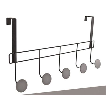PERCHERO NEGRO 5 POMOS PARA PUERTA - 07943