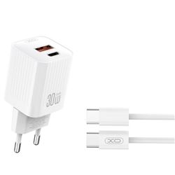 CARGADOR USB+USB-C 30W L149 CON CABLE TIPO C BLANCO XO - XOL149TCWH