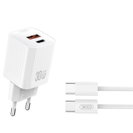 CARGADOR USB+USB-C 30W L149 CON CABLE TIPO C BLANCO XO - XOL149TCWH