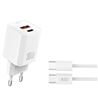CARGADOR USB+USB-C 30W L149 CON CABLE TIPO C BLANCO XO - XOL149TCWH