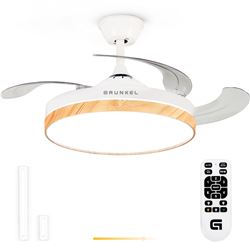 VENTILADOR TECHO 42" LED BLANCO 20W ASPAS RETRACTILES BLANCO/MADERA GRUNKEL - SKYWIND-42W25