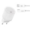 CARGADOR RAPIDO USB-C 20W CON CABLE LIGHHTNING L143 BLANCO XO - XOL143LGWH