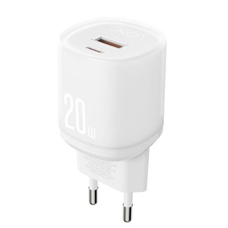 CARGADOR RAPIDO USB-A / USB-C 20W L144 BLANCO XO - XOL144