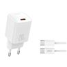 CARGADOR RAPIDO USB-C 20W CON CABLE TIPO C L146 BLANCO XO - XOL146TC