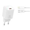 CARGADOR RAPIDO USB-C 20W CON CABLE LIGHHTNING L146 BLANCO XO - XOL146LG