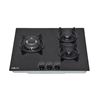 PLACA A GAS PARA ENCASTRAR 3 FUEGOS CRISTAL NEGRO MUVIP - MV0626