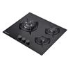 PLACA A GAS PARA ENCASTRAR 3 FUEGOS CRISTAL NEGRO MUVIP - MV0626-2