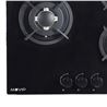 PLACA A GAS PARA ENCASTRAR 3 FUEGOS CRISTAL NEGRO MUVIP - MV0626-3