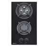 PLACA A GAS PARA ENCASTRAR 2 FUEGOS CRISTAL NEGRO MUVIP - MV0627-1