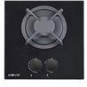 PLACA A GAS PARA ENCASTRAR 2 FUEGOS CRISTAL NEGRO MUVIP - MV0627-3