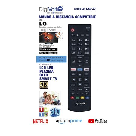 MANDO A DISTANCIA COMPATIBLE LG PEQUEÑO LG37 DIGIVOLT - LG37PQ