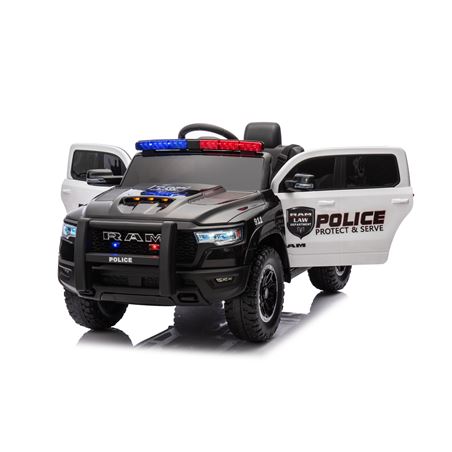 COCHE INFANTIL A BATERIA CON CONTROL REMOTO RAM 1500 POLICIA NEGRO - 33009-1