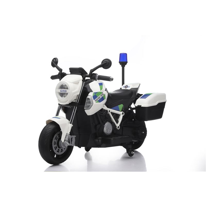 MOTO DE POLICIA INFANTIL A BATERIA CON RUEDINES - 33013-1