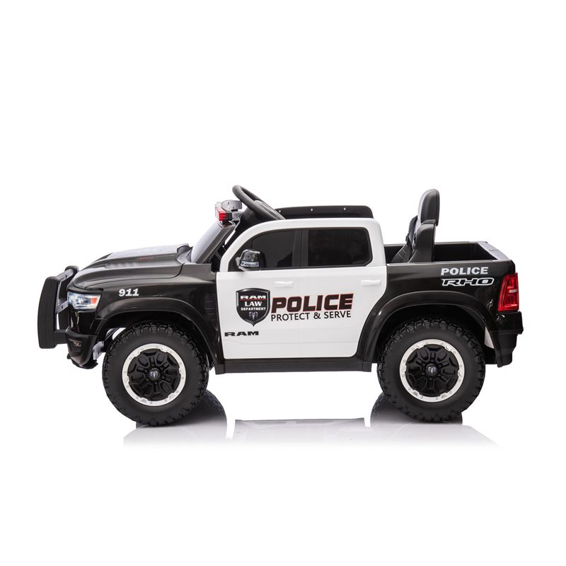 COCHE INFANTIL A BATERIA CON CONTROL REMOTO RAM 1500 POLICIA NEGRO - 33009-4