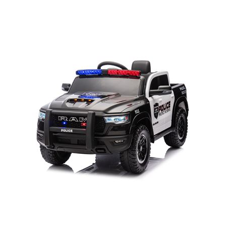 COCHE INFANTIL A BATERIA CON CONTROL REMOTO RAM 1500 POLICIA NEGRO - 33009-7