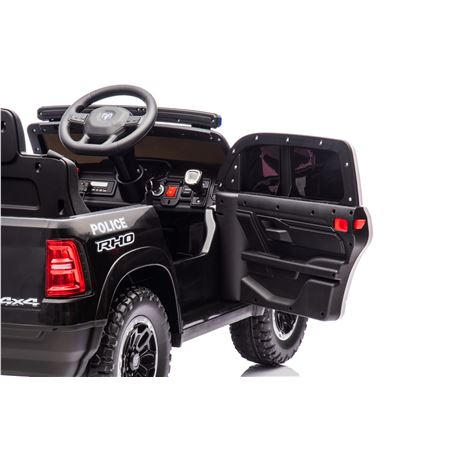 COCHE INFANTIL A BATERIA CON CONTROL REMOTO RAM 1500 POLICIA NEGRO - 33009-10