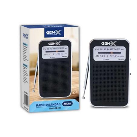 RADIO PORTATIL AM/FM ANALOGICA NEGRA FM-4411 GEN-X - FM-4411BK