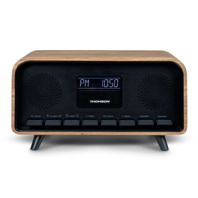 ALTAVOZ RETRO CON DESPERTADOR 30W MADERA NEGRO RT850BT THOMSON - RT850BT