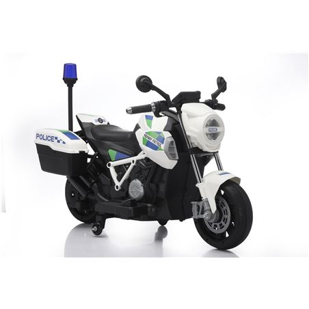 MOTO DE POLICIA INFANTIL A BATERIA CON RUEDINES - 33013-6