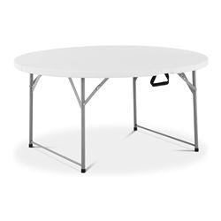 REACONDICIONADA MESA DE RESINA REDONDA PLEGABLE 160X74CM 4.5CM SUNGARDEN - SG0159