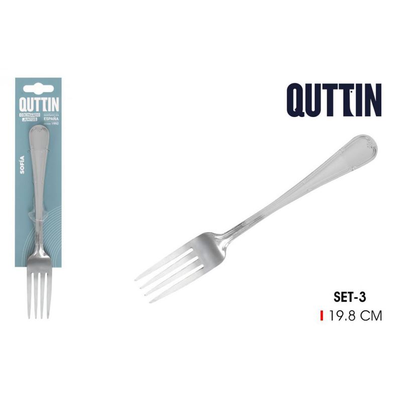 PACK 3 TENEDORES MESA 19.8CM SOFIA QUTTIN - QT1507F2007